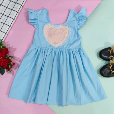 dress heart thread plain (260304) dress anak perempuan (only 6pcs)